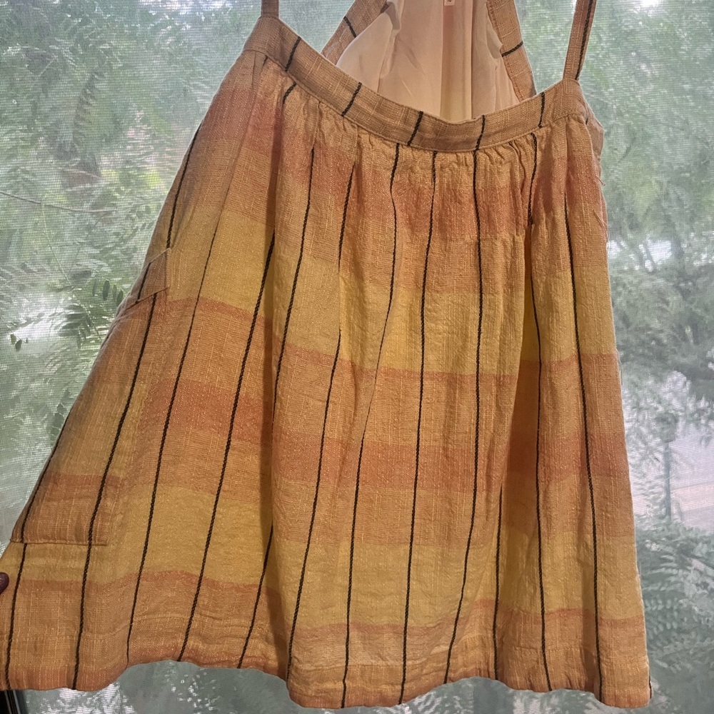 NWT Free People Linen Suspender Overall Skirt 10 - Picture 4 of 7